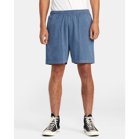 RVCA PTC Elastic Walk Shorts 18" Mens Small 100% Cotton AVYWS00163 Comfy Blue - Picture 2 of 8